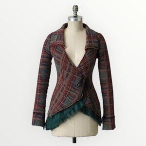 Anthropologie Sparrow Cascading Tulle Wool Angora Blend Cardigan